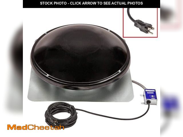 Lot 74-14449662 - Master Flow 1050 CFM Black Galvanized EZ Cool Plug-In Power Roof Mount Attic Fan EZCR1BL - UNUSED