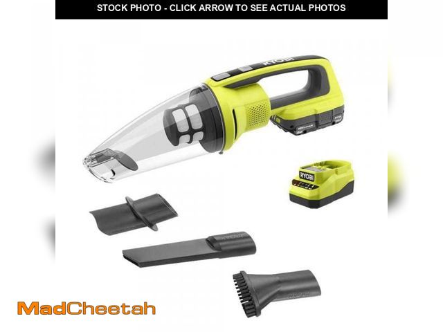 Lot 74-12517990 - RYOBI ONE+ 18V Cordless Performance Hand Vacuum Kit with 2.0 Ah Battery and Charger PCL704K - USED