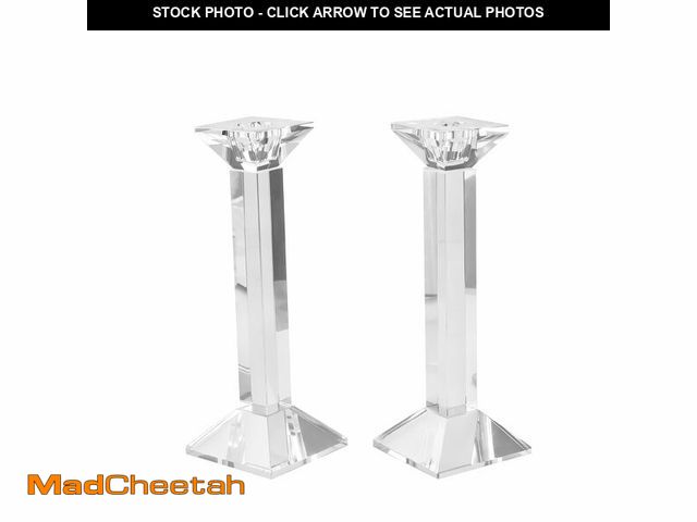 Lot 74-12702553 - Kitcom 2-Pack Crystal Candlestick of Glass Holders for Home Decor, Crystal Taper Candle Holders Tabl...