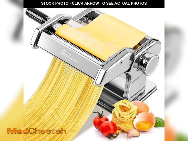 Lot 74-12312499 - Sailnovo Pasta Maker Machine, 180 Roller Pasta Maker, 9 Adjustable Thickness Settings 2-in-1 Noodles...
