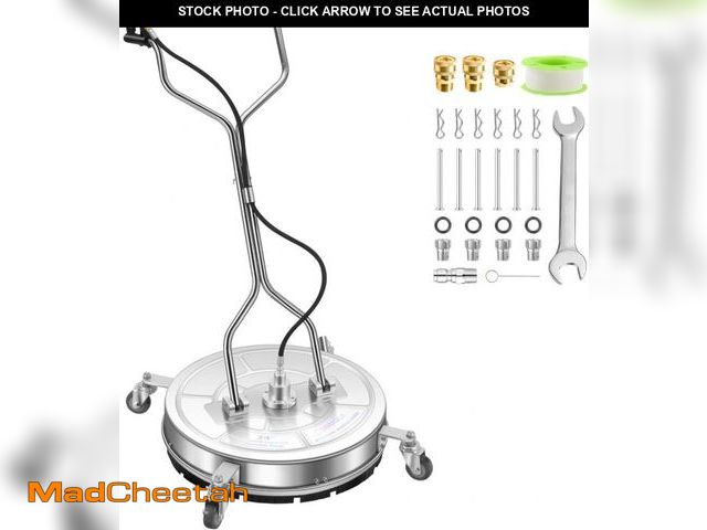 Lot 74-12352249 - 24" Pressure Washer Surface Cleaner with 4 Wheels - Stainless Steel Dual Handle Surface Cleaner for ...