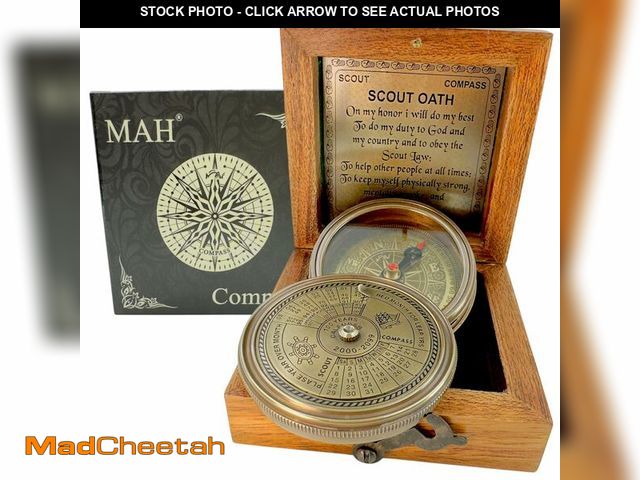 Lot 74-14064389 - Scout Compass with Oath Message Ã¢â¬â Solid Brass Pocket Compass for Boys, Teens &amp; Scouts | I...