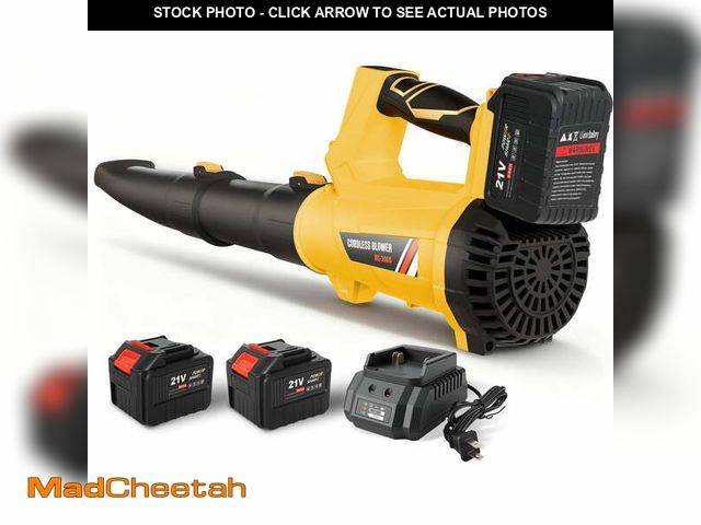 Lot 74-12668995 - Leaf Blower, 680CFM 280MPH 21V Leaf Blower Cordless with 2X6.0Ah Battery &amp; Charger, Electric Lea...