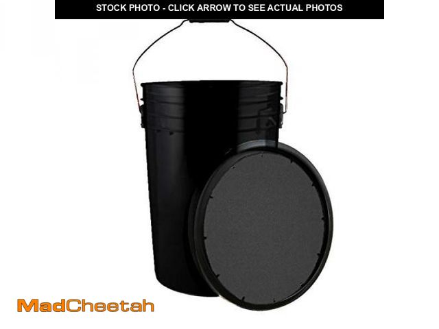 Lot 74-12396490 - Champion Sports 6 Gallon Bucket with Padded Soft Seat Lid - Durable Construction - Balls Not Include...