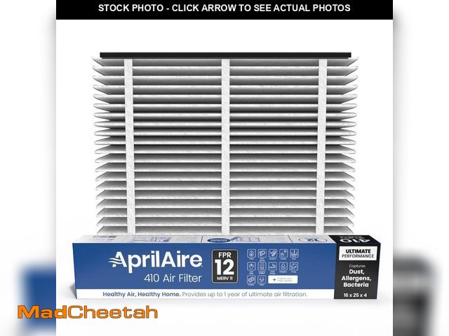 Lot 74-12663196 - AprilAire 410 16 in. x 25 in. x 4 in. MERV 11 FPR 12 Pleated Filter For Air Cleaner Models 1410/1610...