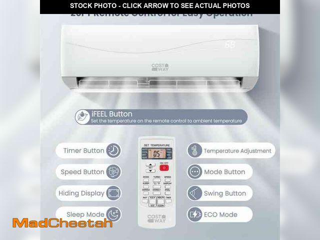 Lot 74-13739253 - Costway 20 SEER2 12,000 BTU 1 Ton Ductless Mini Split Air Conditioner with Heat Pump 115V indoor wal...