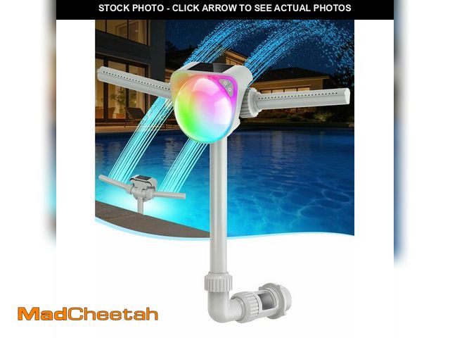 Lot 74-14340788 - Uekars Solar Pool Fountain w/7-Color LED Lights, 2026 Dual-Head Adjustable Spray Pool Fountains for ...