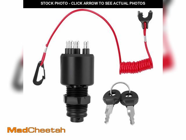 Lot 74-14056076 - 5005801 Boat Ignition Switch with 2 Keys and Safety Lanyard Assembly Compatible with OMC Johnson Evi...