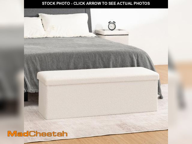 Lot 74-12479824 - Lusimo 43 Inches Folding Storage Ottoman Bench For Bedroom End Of Bed Storage Chest Ottoman Foot Res...