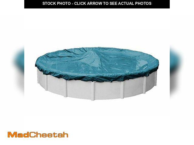 Lot 74-12664602 - Robelle 24 ft Extra Heavy Duty Blue Winter Pool Cover for Above Ground Pools, 4 ft Overlap (28 ft Co...