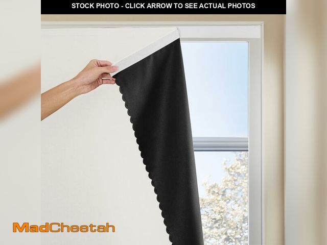 Lot 74-13951066 - JILRON Magic Tape Stick on Portable Curtains for Windows,Bedroom Blackout Curtains for - Thermal Lns...