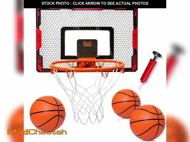 Lot 74-14382997 - Mini Indoor Basketball Hoop for Kids, Over Door Basketball Toy with LED Electronic Scoring &amp; 3 B...