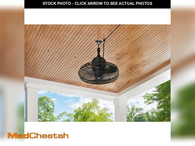 Lot 74-13768169 - Hampton Bay Conyer 20 in. Indoor/Wet Outdoor 3-Speed Anywhere Fan Matte Black with Convenient Hangin...