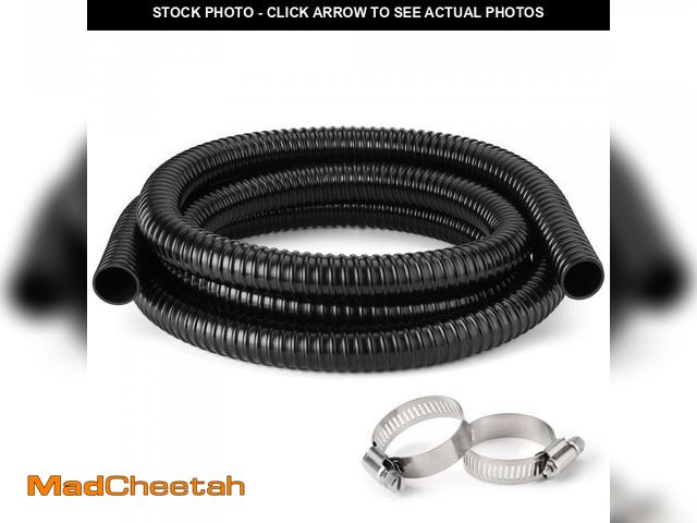 Lot 74-12302045 - 1 Inch Pond Tubing Ã¢â¬â 10ft Flexible PVC Corrugated Pond Hose with 2 Stainless Steel Hose Clamp...