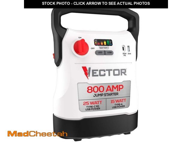 Lot 74-14560942 - VECTOR 800 Amp Jump Starter with USB Power VECJ8 - UNUSED