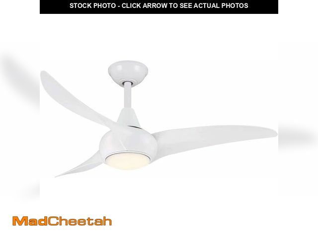 Lot 74-13733881 - (MISSING HARDWARE) MINKA-AIRE F845-WH Light Wave 44" Ceiling Fan with LED Light and Remote Control i...