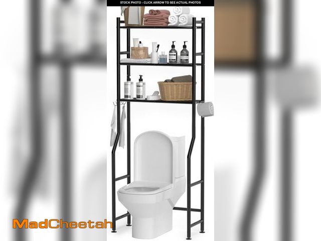Lot 74-12419831 - HioHa Over the Toilet Storage, Bathroom Organizers and Storage Shelf with Hanging Rod Paper Holder a...