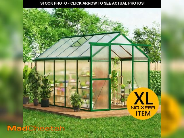 Lot 74-13579464 - 6X10 FT Greenhouse for Outdoors, Walk-in Greenhouse Kit with Aluminum Frame, Polycarbonate Panels, A...