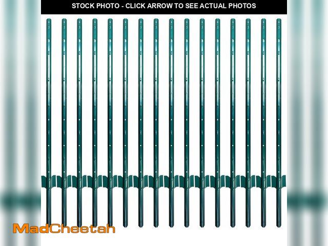 Lot 74-13039710 - ARIFARO Fence Posts 4.8 Feet Sturdy Duty Metal Fence Post, Pack of 16, No Dig Garden U Post for Wire...