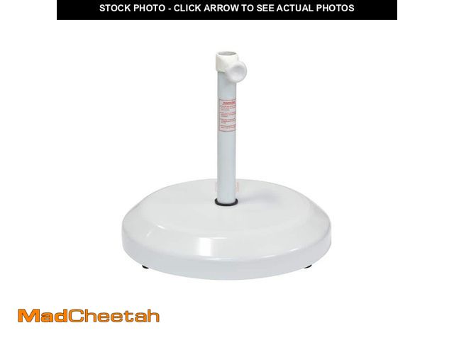 Lot 74-14344144 - California Umbrella 75 lbs. Patio Umbrella Base with Wheels in White - UNUSED