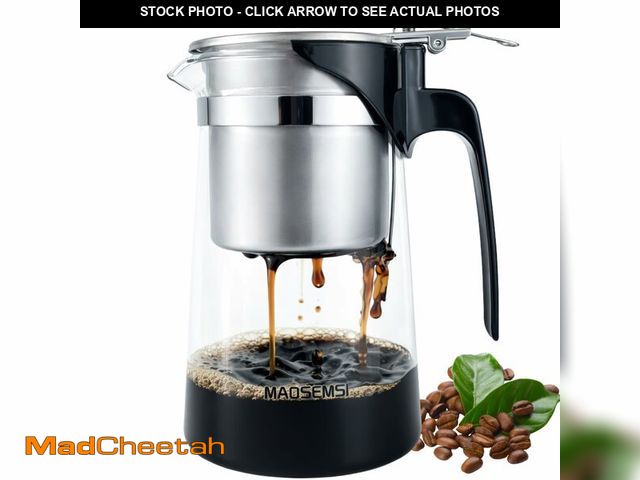 Lot 74-14338505 - Pour Over Coffee Maker Set, 304 Stainless Steel Coffee Dripper with On/Off Switch, Borosilicate Glas...