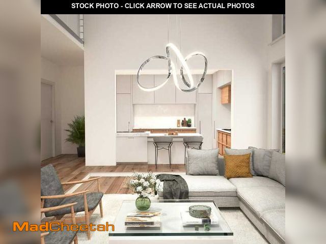 Lot 74-13225729 - Artika Swirl 30-Watt 1 Light Chrome Modern Integrated LED Pendant Light Fixture for Dining Room or K...