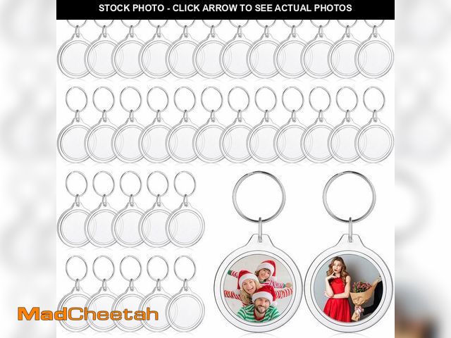 Lot 74-12703917 - MTLEE 150 Pcs Round Photo Insert Keychain Clear Acrylic Picture Keychains Picture Frame Blank Photo ...