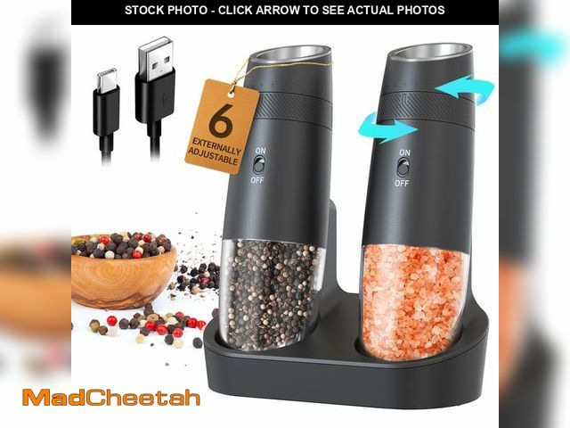 Lot 74-14058013 - CIRCLE JOY Gravity Electric Salt and Pepper Grinder Set Automatic Shakers Upgraded Pepper Mill with ...