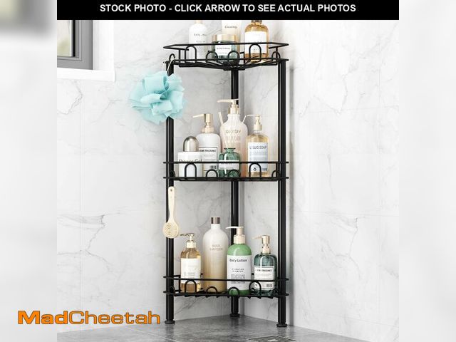 Lot 74-14272886 - SWTYMIKI Standing Shower Caddy Corner - 3Ã¢â¬âTier Stainless Steel ShowerÃ¢â¬Â¯Organizer Shelf w...