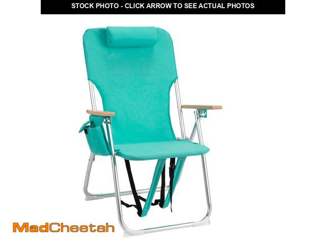 Lot 74-13779473 - Ktaxon 1Pc Folding Backpack Beach Chair 5 Positions, High Back Beach Chairs W/ 2in1 Storage Pockets ...