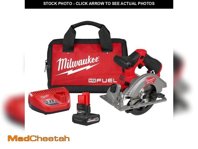 Lot 74-13131554 - Milwaukee M12 FUEL 12V Lithium-Ion Brushless 5-3/8 in. Cordless Circular Saw Kit w/XC High Output 5....