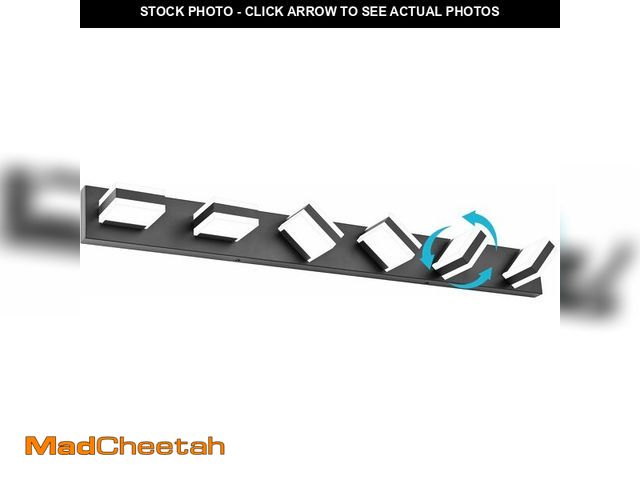 Lot 74-12866183 - SOLFART Matt Black Bathroom Lighting Fixture Over Mirror, Modern LED Vanity Light 6 Lights Cool Ligh...