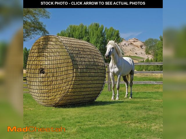 Lot 74-12716670 - Round Bale Hay Net for Horses, Durable Knotless Nylon Slow Feeder, 6x6 ft, Reduces Hay Waste, Ideal ...