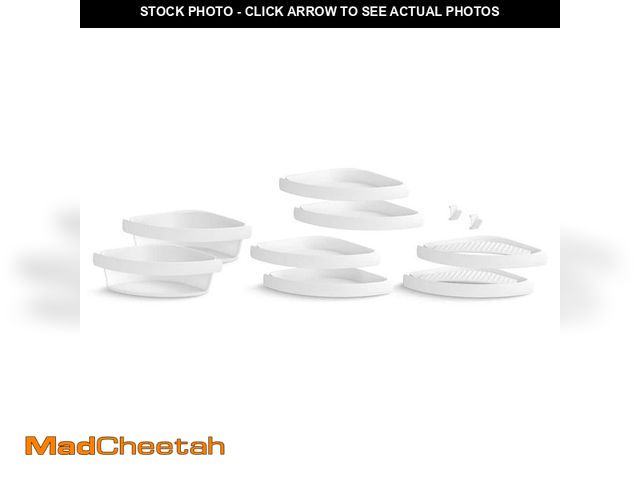 Lot 74-13823251 - (MISSING 2 WALL MOUNTS) Sterling STORE+ 10-Piece Wall Mounted Shower Caddy in White Finish - USED