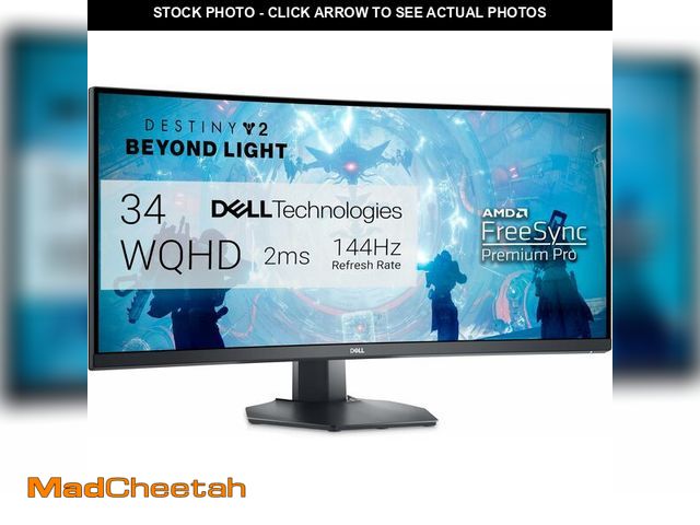 Lot 74-13709429 - Dell S3422DWG Curved Gaming Monitor - 34 Inch 1800R Curved Screen with 144Hz Refresh Rate, WQHD (344...