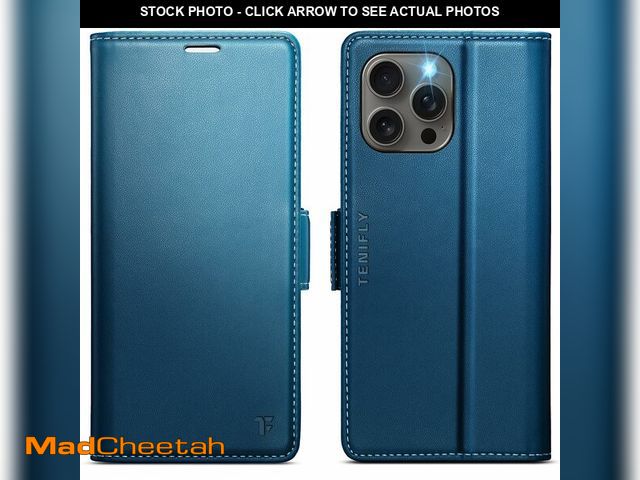 Lot 74-14214185 - Tenifly for iPhone 15 Pro Case Wallet with RFID Blocking Card Holder, PU Leather Kickstand Protectiv...