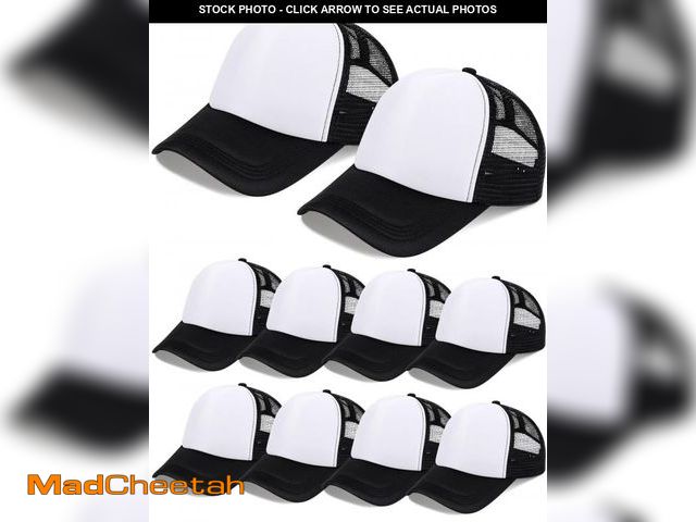 Lot 74-12109970 - 10 Pcs Sublimation Blank Trucker Hats Bulk Mesh Baseball Cap Polyester Mesh Trucker Hat for Men and ...