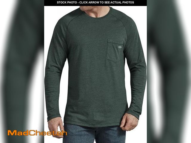 Lot 74-12418771 - Dickies Men's Cooling Long Sleeve Pocket T-Shirt - Hunter Green Heather Size (XLT) - UNUSED