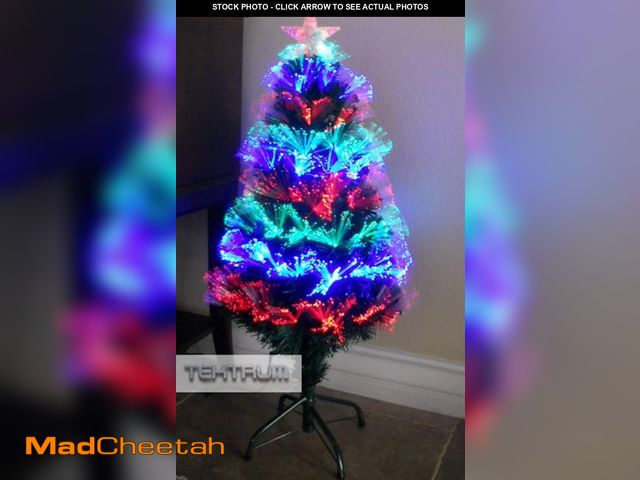 Lot 74-12513041 - TEKTRUM 36" CHRISTMAS COLOR CHANGING FIBER OPTIC CIRCULAR LIGHTS TREE WITH LED LIGHTED STAR TOP FOR ...