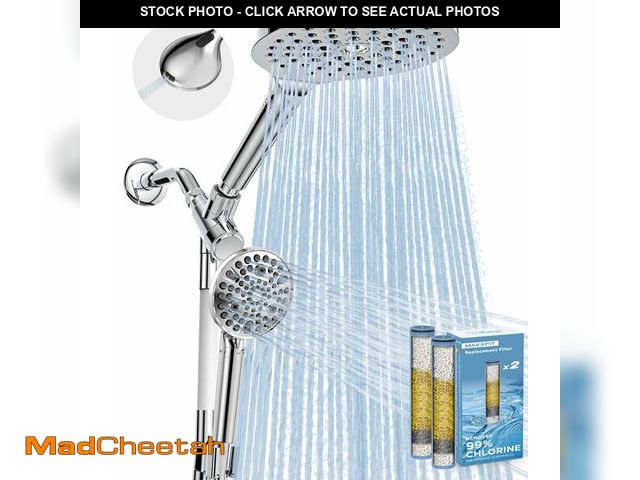 Lot 74-12714514 - MakeFit Dual Filtered Rain Shower Head Combo, Handheld Shower Head with Adjustable Bar - Rainfall Sh...