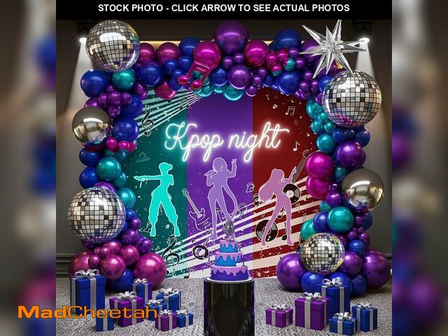 Lot 74-12703513 - Metallic colorful Balloon garland kit 135Pcs with Chrome purple pink blue teal Disco ball balloons f...