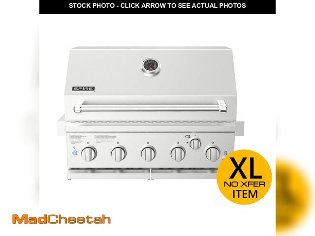 Lot 74-12681991 - SPIRE 5-Burner Built-In Propane Gas Island Grill Head in Stainless Steel with Rear Burner - UNUSED