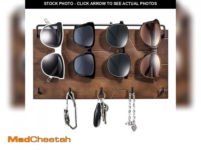 Lot 74-12306087 - Emibele Sunglass Organizer Wall Key Holder, Decorative Wood Wall Jewelry Organizer Glasses and Sungl...