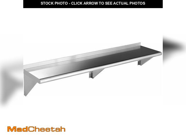 Lot 74-13076173 - ROCKPOINT Stainless Steel Shelf 12 x 60 Inches 400lb, NSF Metal Commercial Shelves Wall Mount Floati...