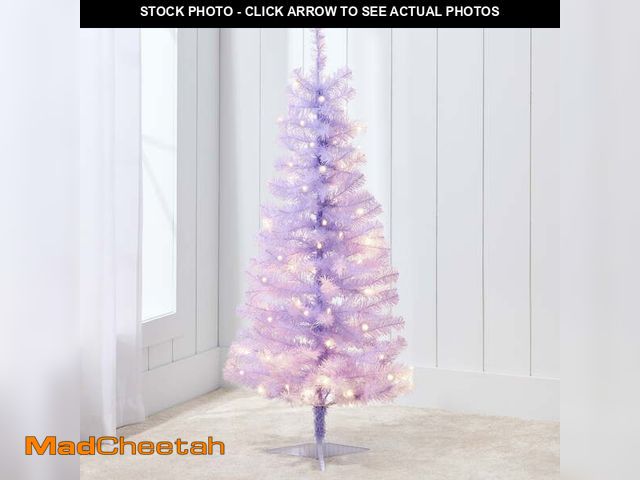 Lot 74-12887913 - Best Choice Products 4ft Pre-lit Colored Christmas Tree, Artificial Tree Holiday Decor w/ LED Lights...