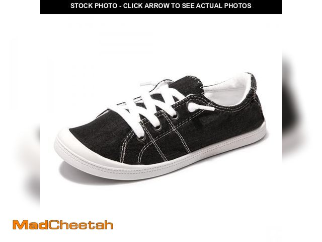 Lot 74-12315308 - Women's Slip On Canvas Sneaker Low Top Casual Walking Shoes Classic Comfort Flat Fashion Sneakers (B...