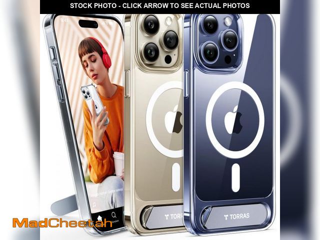Lot 74-12122146 - TORRAS for iPhone 15 Pro Max Case Diamond Clear | Strong Magnetic &amp; Seamless Stand, Fit for MagS...
