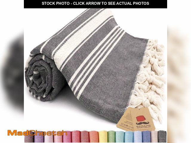 Lot 74-13622418 - Bazaar Anatolia Turkish Beach Towel Ã¢â¬â 100% Cotton, Quick Dry, Sand Free Towel for Bathroom, Y...