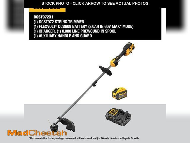 Lot 74-14291852 - DEWALT FLEXVOLT 60V MAX 17 in. Cordless Battery Powered Attachment Capable Trimmer Kit with (1) FLEX...