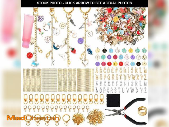 Lot 74-13954831 - SUTROMA 776pcs Lip Gloss Charms Keychain Kit - Bag Charm Kit with 228 Charms 20 Keychain Clips 60 Ex...